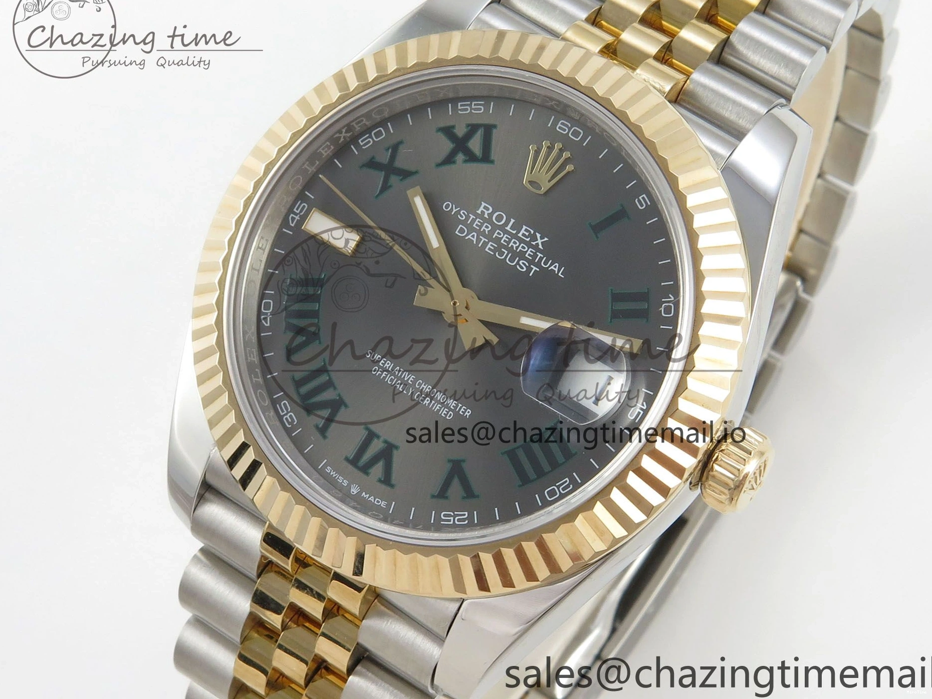 MiroTime 0424 Reliable DateJust 41mm 126333 SS YG 3EF 1:1 Best Edition Gray Roman Dial on SS YG Jubilee Bracelet SA 302